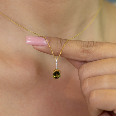  Colier Aur Galben 14k, Turmalina 1.75 Ct, Diamante 0.05 Ct 4