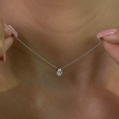  Colier Aur Alb 18k, Diamant 0.50 Ct D/VS2 4