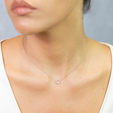  Colier Aur Alb 18k, Diamant 0.50 Ct D/VS2 2