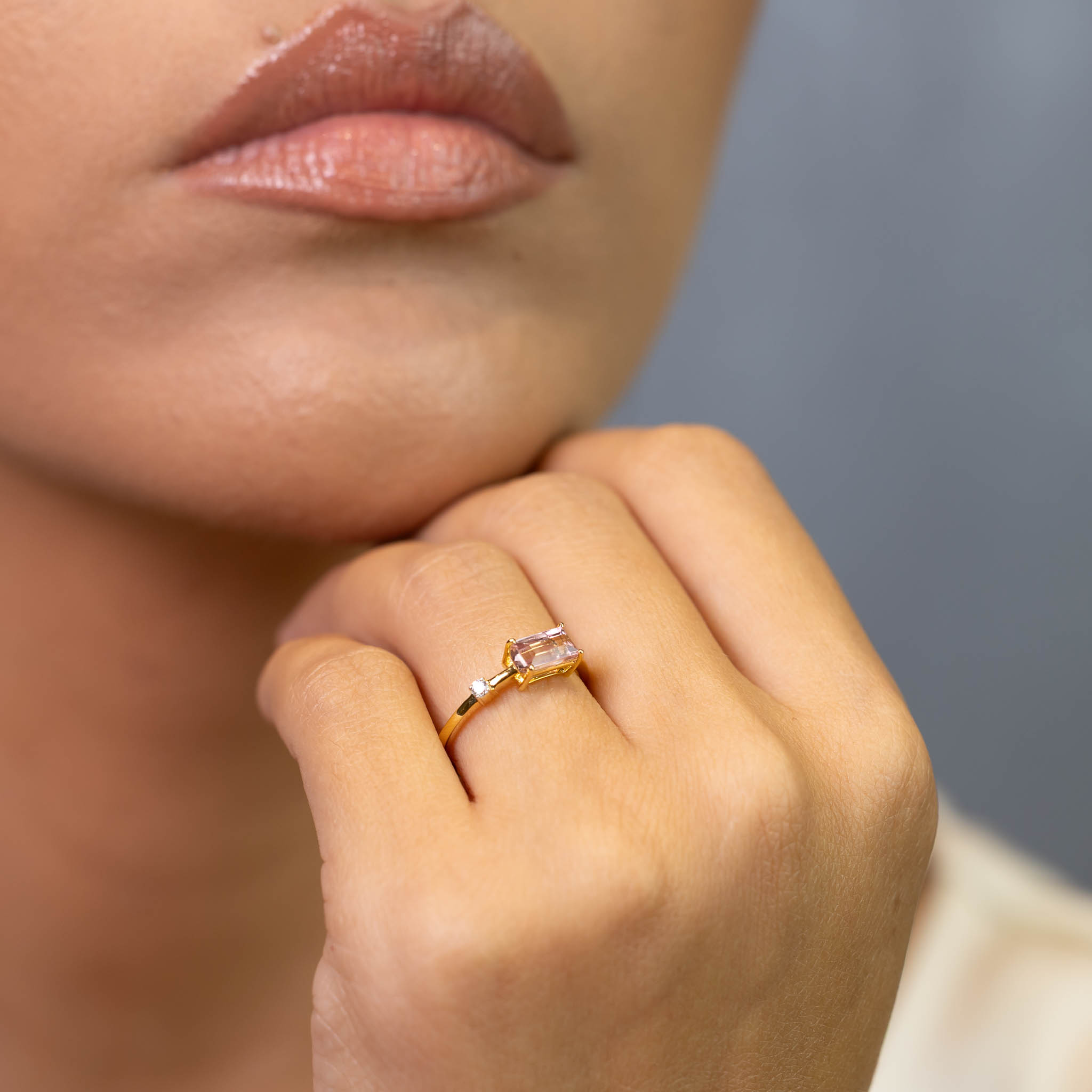  Inel Aur Galben 14k, Turmalina 0.93 Ct, Diamante 0.04 Ct 2