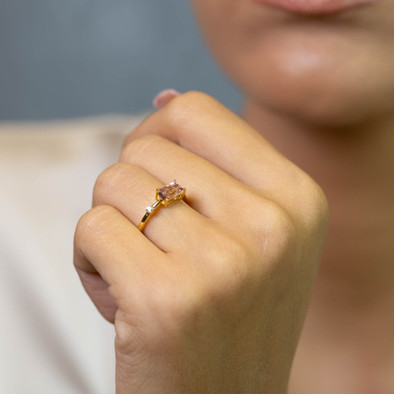  Inel Aur Galben 14k, Turmalina 0.93 Ct, Diamante 0.04 Ct 4