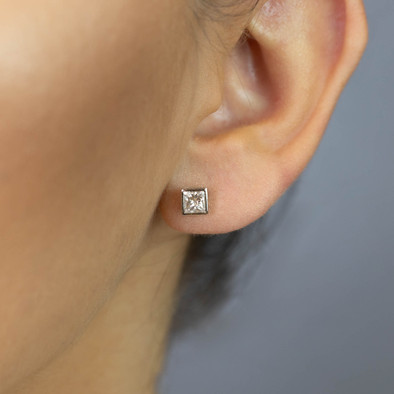  Cercei Aur Alb 18k, Diamante 0.50 Ct D/VVS1, 0.50 Ct E/VVS1 2