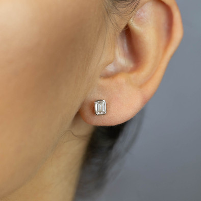  Cercei Aur Alb 18k, Diamante 0.50 Ct E/SI1 , 0.50 Ct F/SI1 2