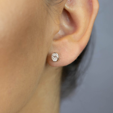  Cercei Aur Alb 18k, Diamante 1.01 Ct D/SI1 2