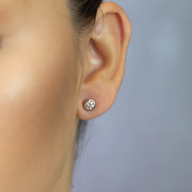  Cercei Aur Alb 18k,  Diamante 1.07 Ct E/SI2 2