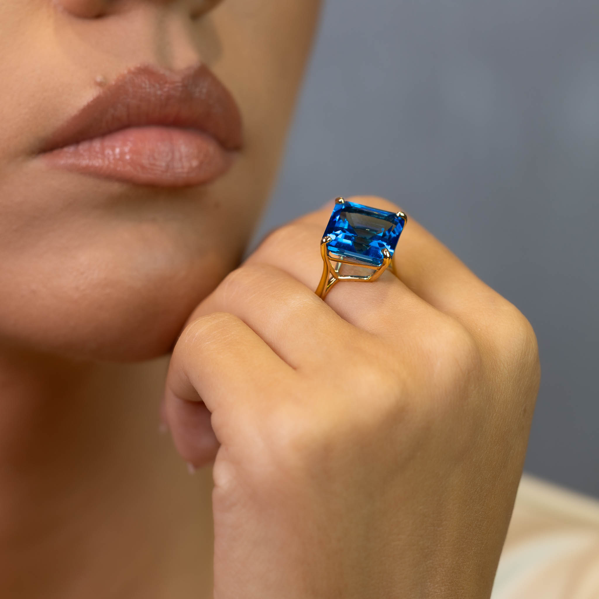  Inel Aur Galben 14k, Swiss Topaz 19 ct 2