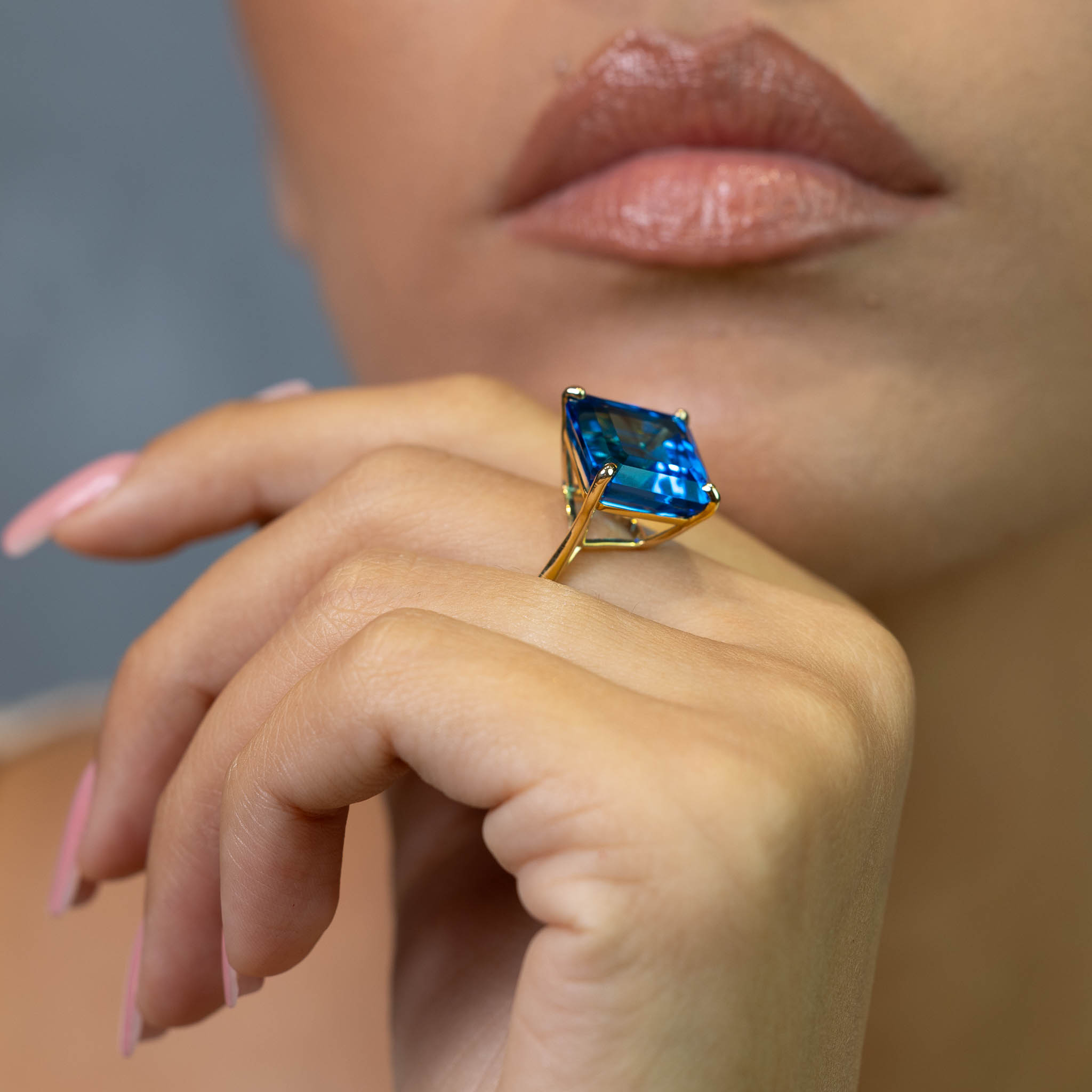  Inel Aur Galben 14k, Swiss Topaz 19 ct 4