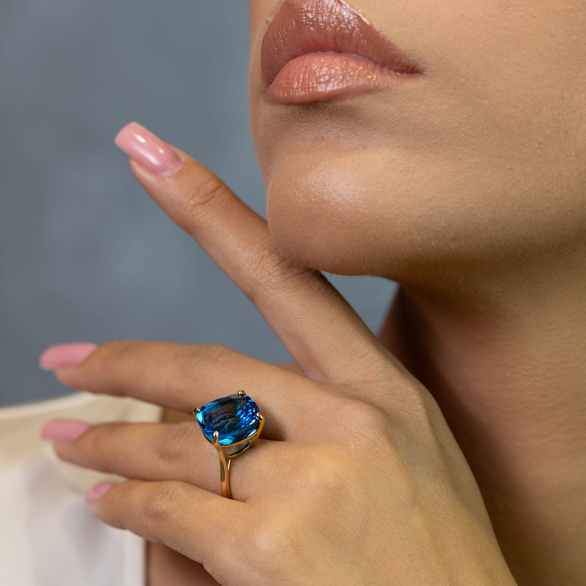  Inel Aur Galben 14k, Swiss Topaz 18.75 ct 2