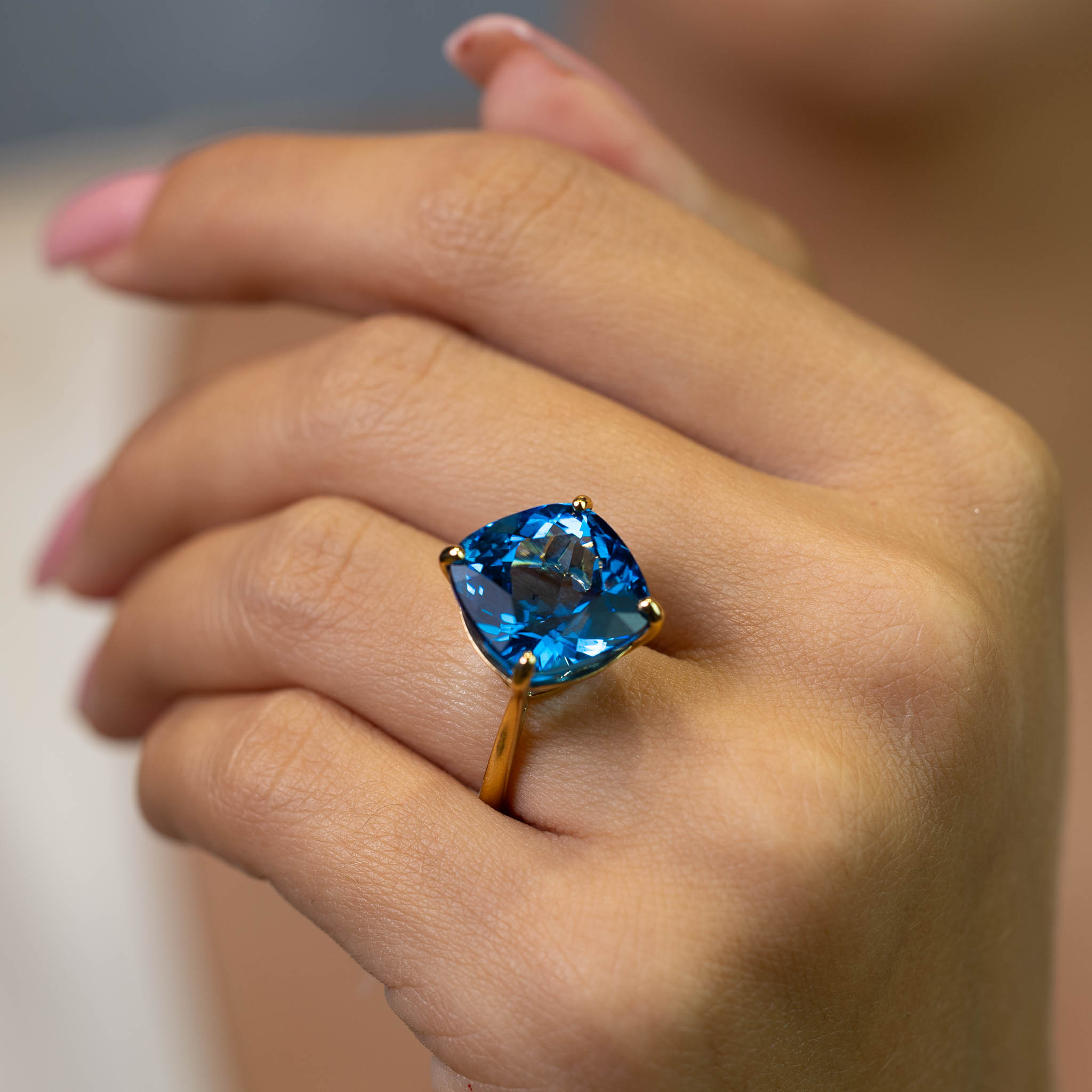  Inel Aur Galben 14k, Swiss Topaz 18.75 ct 4