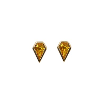  Cercei Aur 14k, Safire Galbene 0.62 ct 1