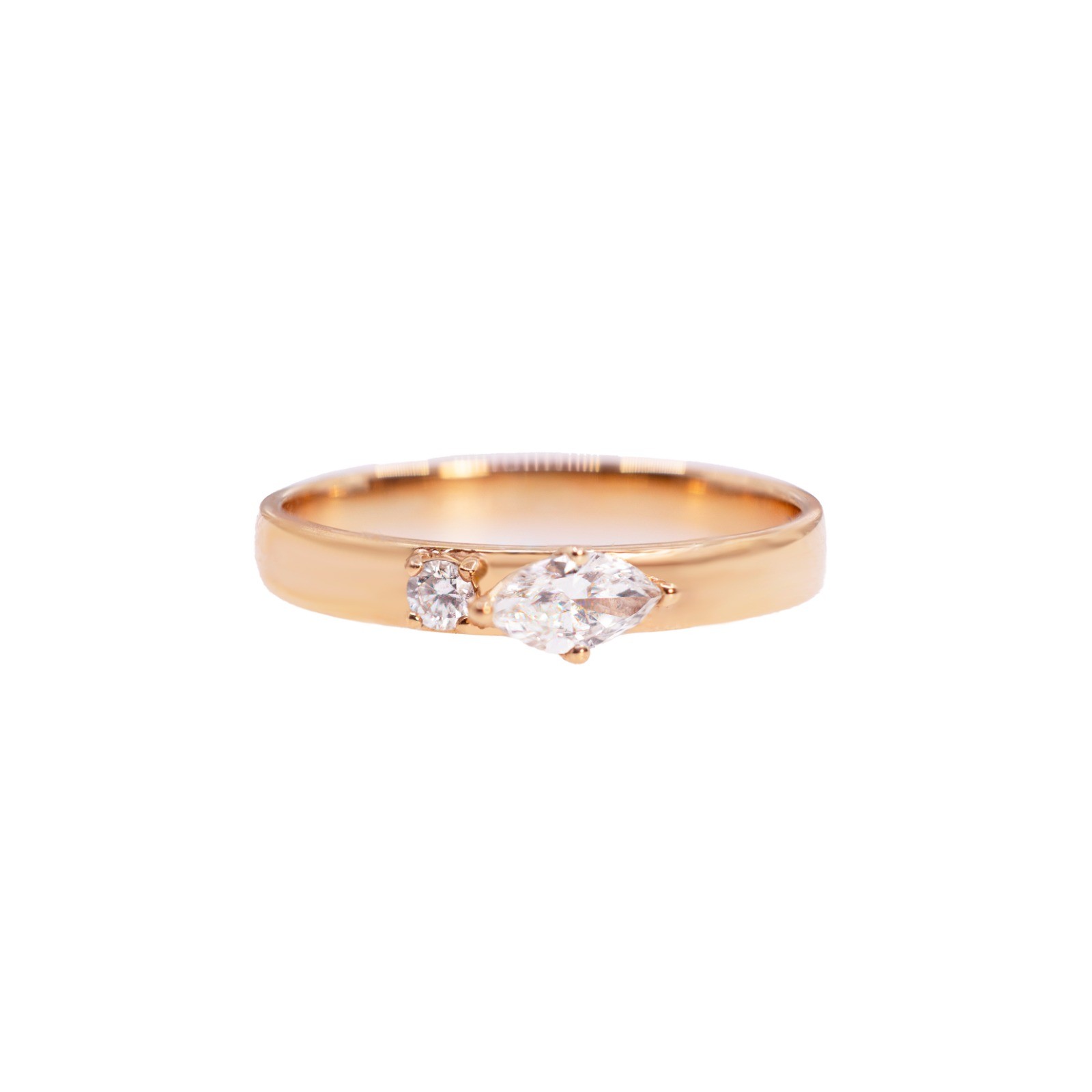  Inel Aur Roz 18k, Diamante 0.28 ct 