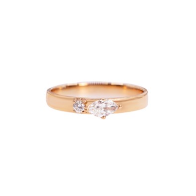  Inel Aur Roz 18k, Diamante 0.28 ct 