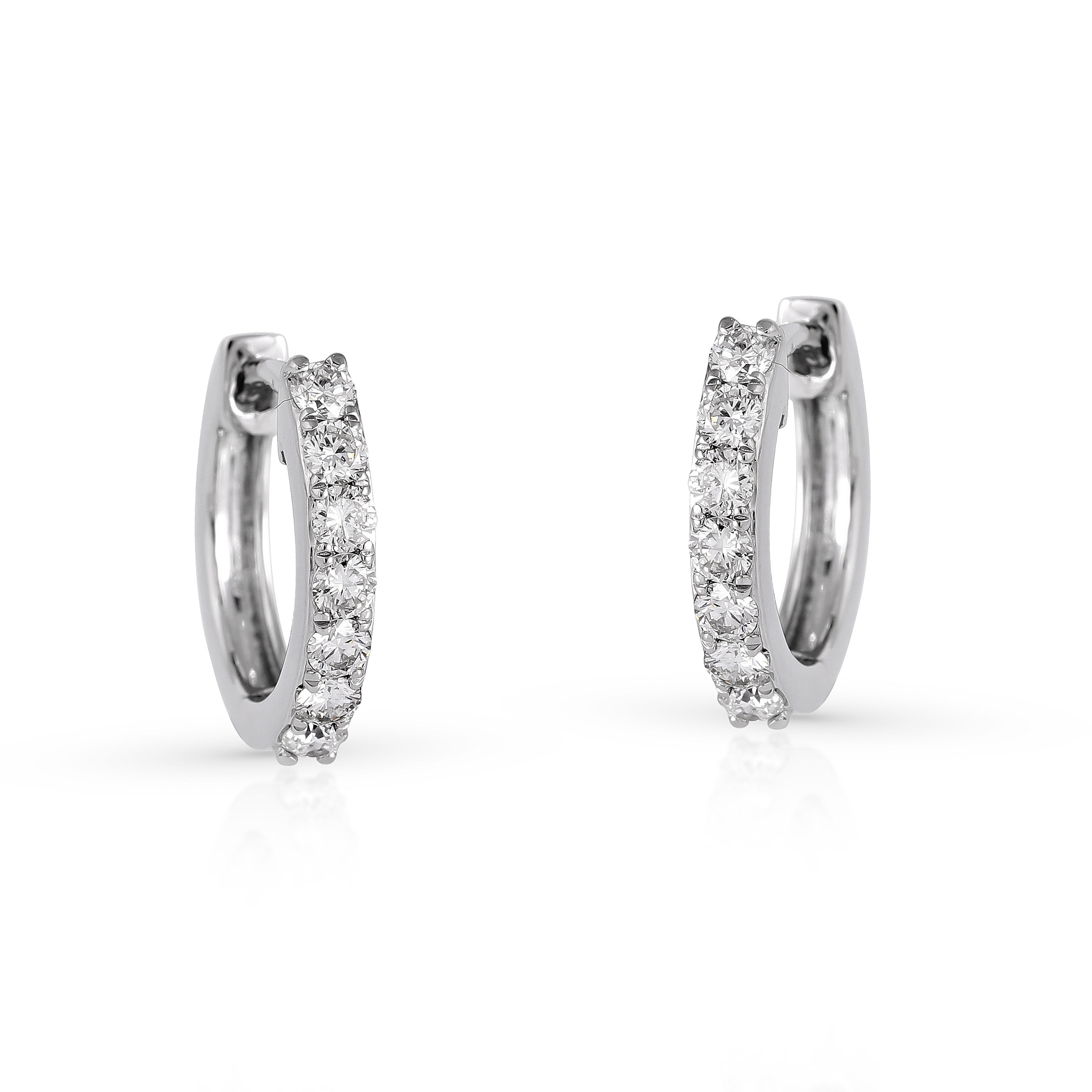  Cercei Aur Alb 18K, Diamante 0.55 ct 1