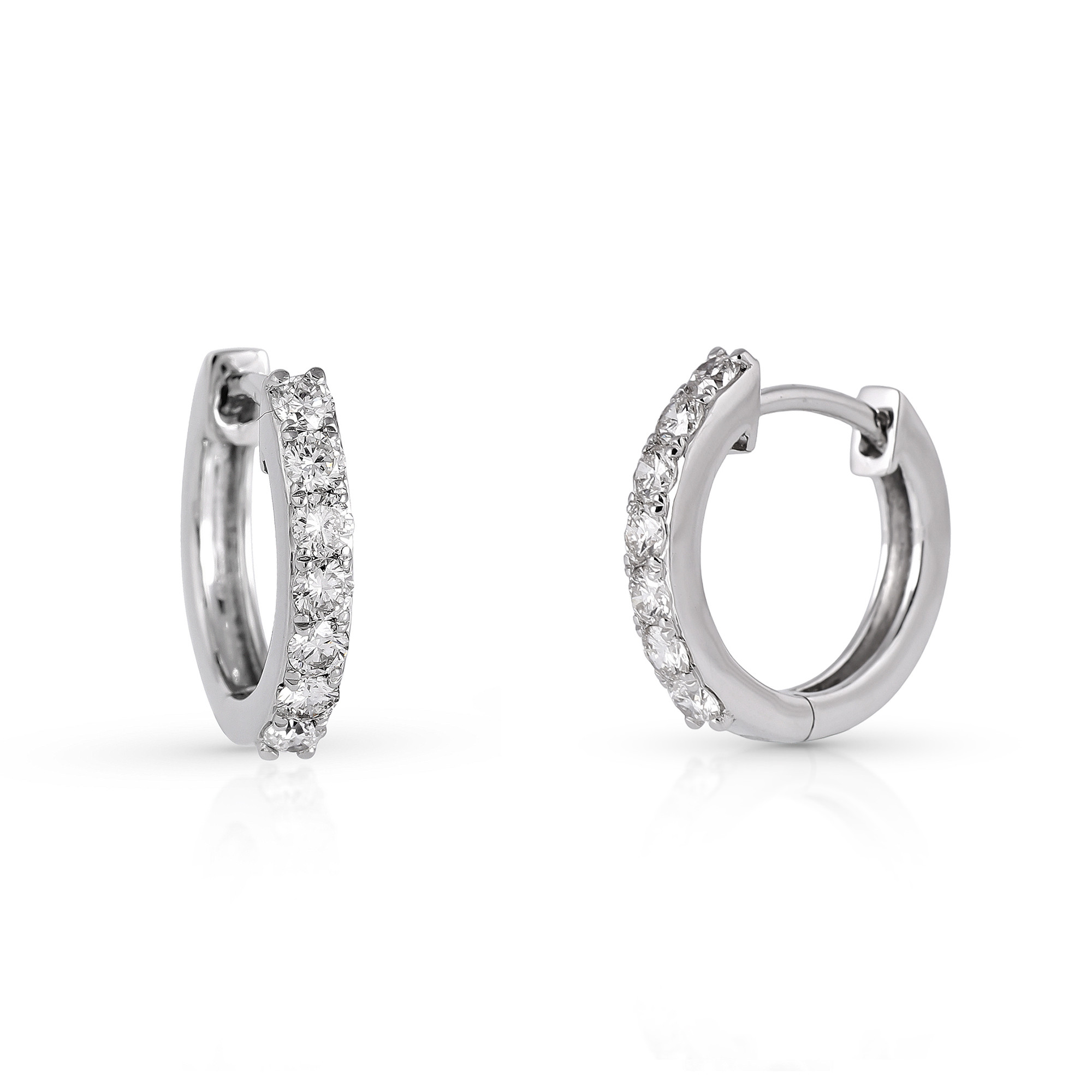  Cercei Aur Alb 18K, Diamante 0.55 ct 3