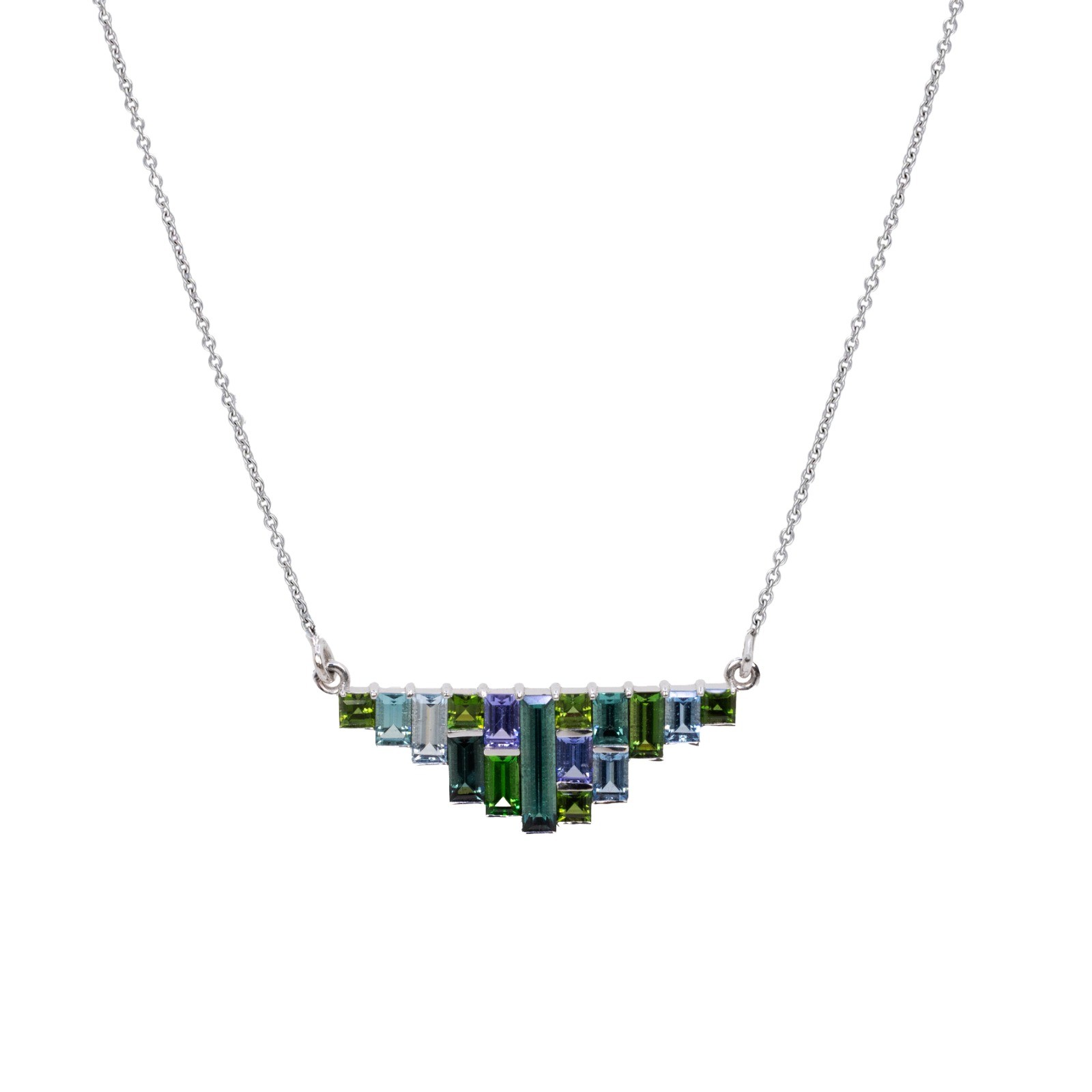  Colier Aur Alb 18K, Turmalina  1.32 Ct 1