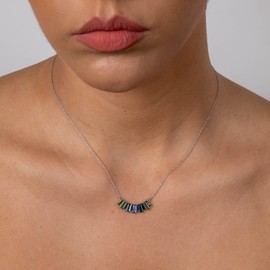 Colier Aur Alb 18K, Tanzanite, Aquamarine, Turmalina, 1.88 Ct 2