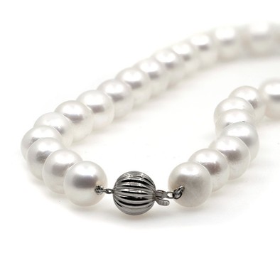  Colier Aur Alb 14k, Perle 12 mm 1