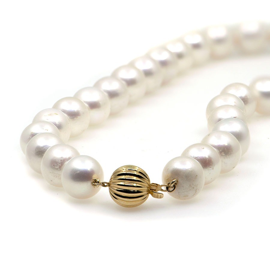  Colier Aur Galben 14k, Perle 12 mm 1