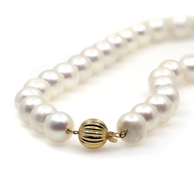  Colier Aur Galben 14k, Perle 12 mm 1