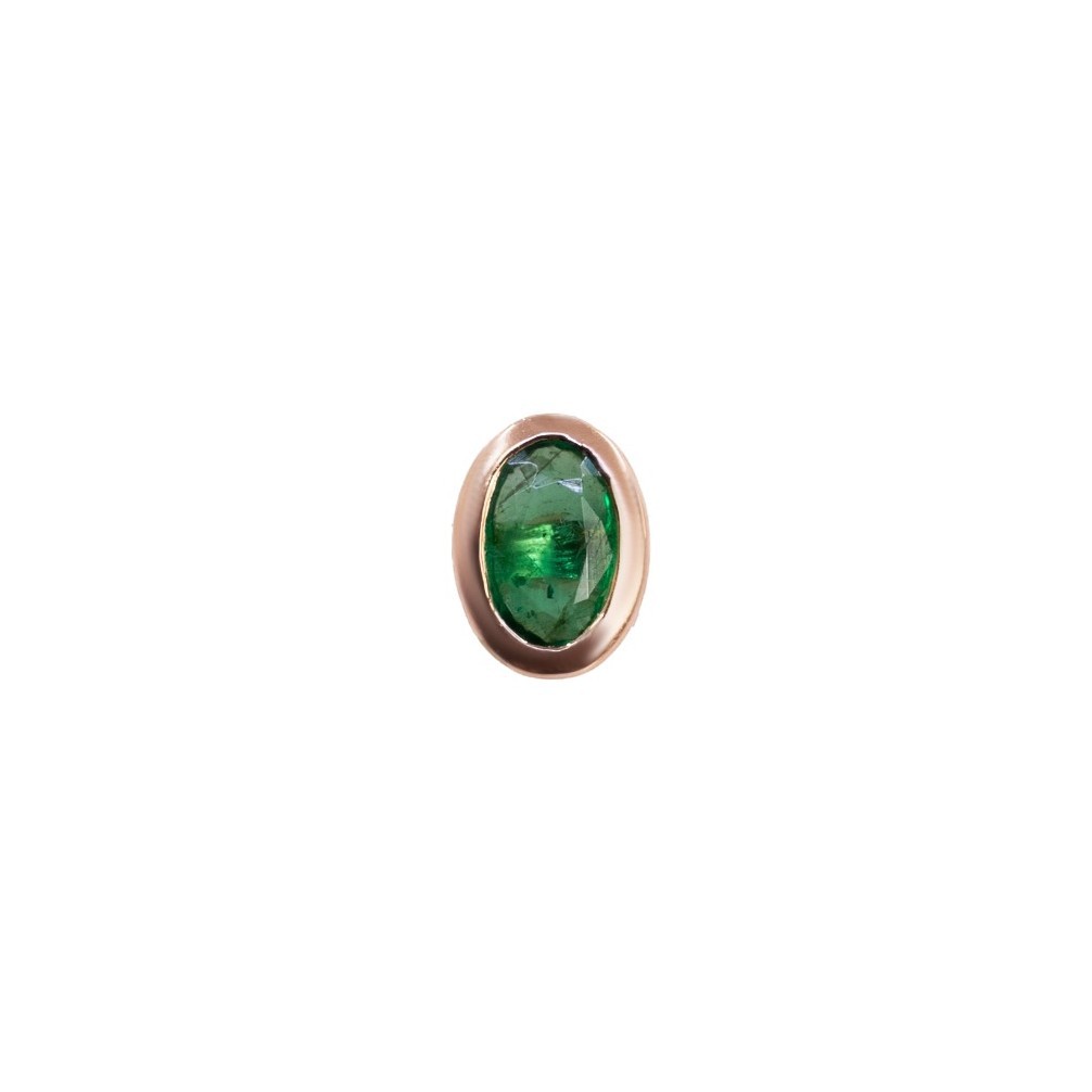  Cercel Aur Roz 18K, Smarald 0.23  Ct - Piercing 1