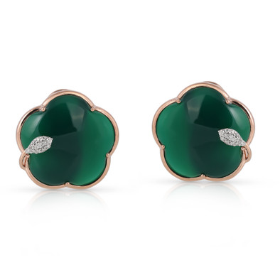  Cercei Aur Roz 14K, Onix Verde 27.40 Ct, Diamante 0.14 Ct 1
