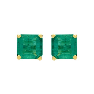  Cercei Aur Galben 14k, Smaralde 2.98 ct 1