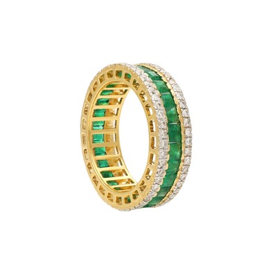  Inel Eternity Aur Galben 18k, Smaralde 2.50 ct, Diamante 0.65 ct 1