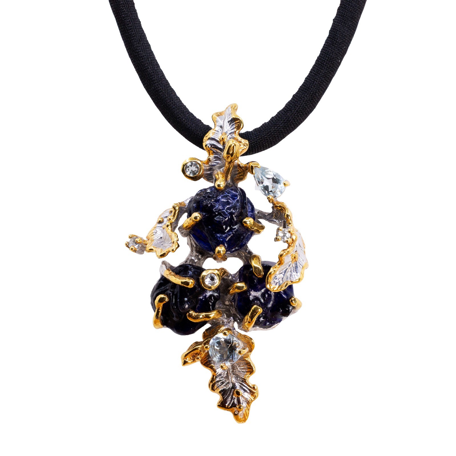  Colier Argint 925, Safir Brut, Topaz 1