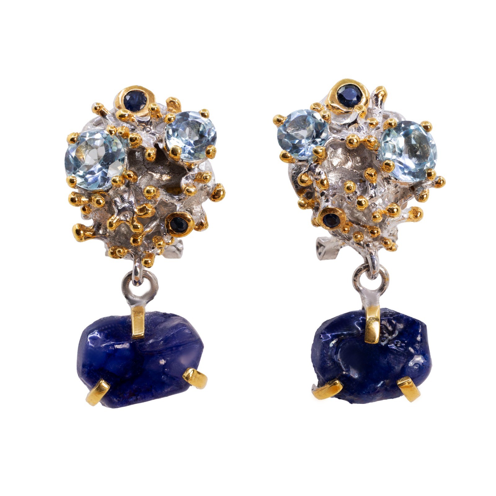  Cercei  Argint 925, Safir Brut, Topaz 1