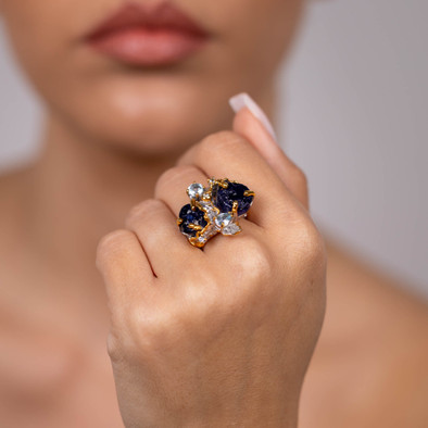  Inel Argint 925, Safir Brut, Topaz 2