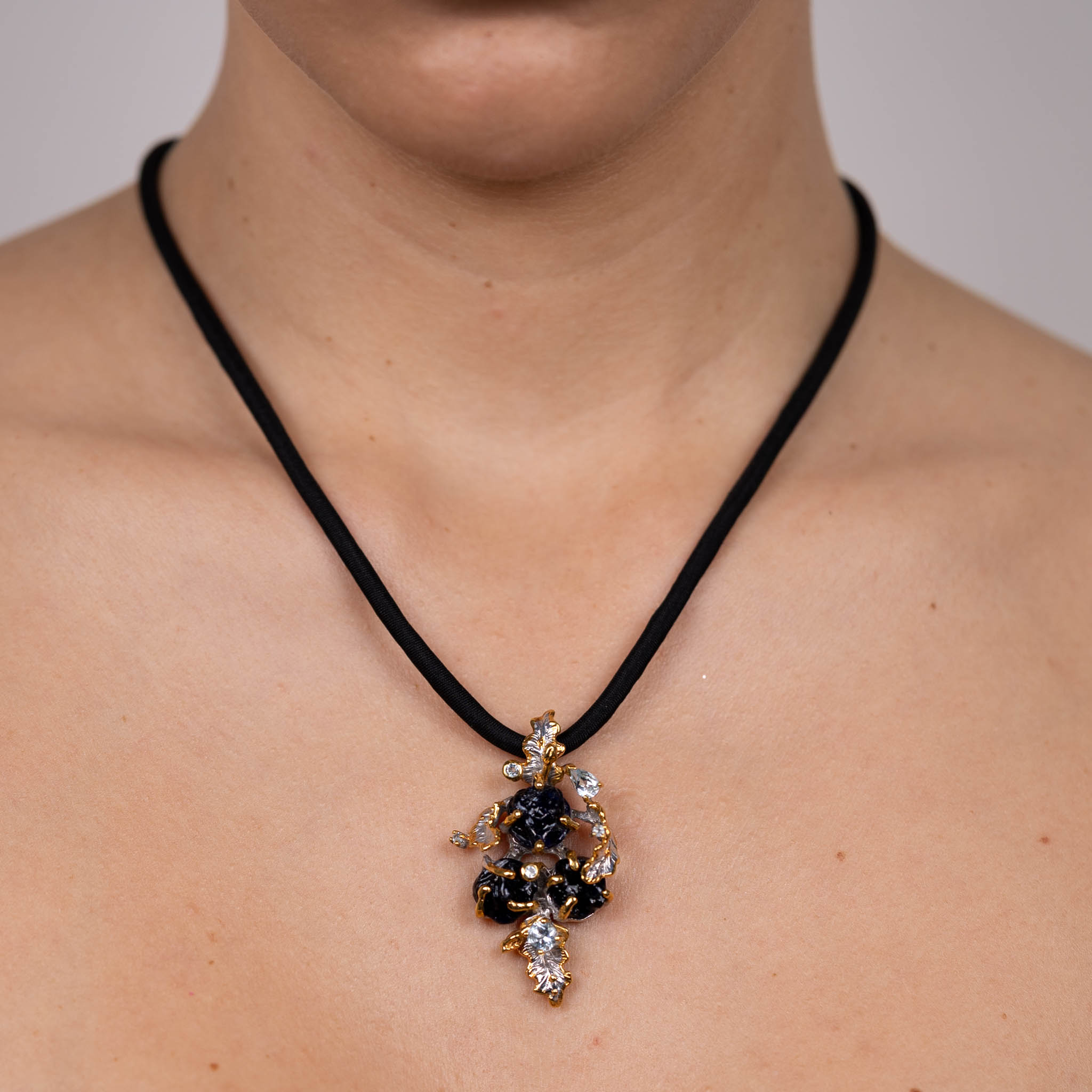  Colier Argint 925, Safir Brut, Topaz 2