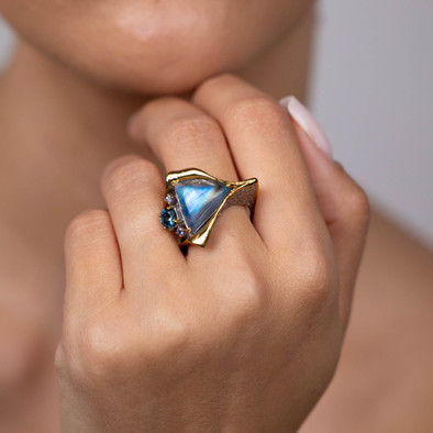  Inel Argint 925, Labradorite , Topaz, Iolite 2