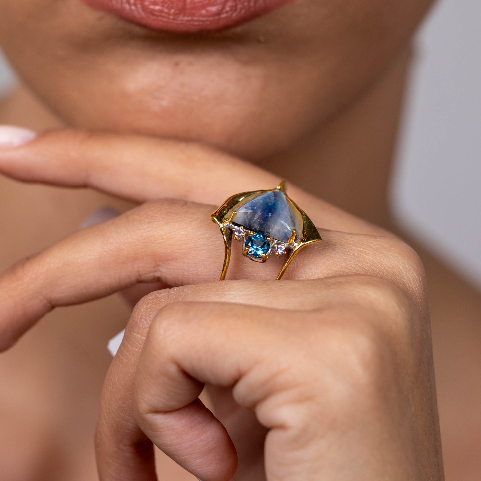  Inel Argint 925, Labradorite , Topaz, Iolite 5