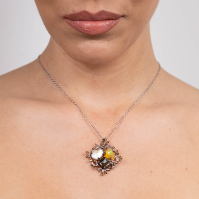  Pandantiv Argint 925, Opal, Perla Baroc, Safire 2