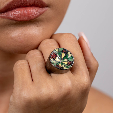  Inel Argint 925, Safire, Email 2