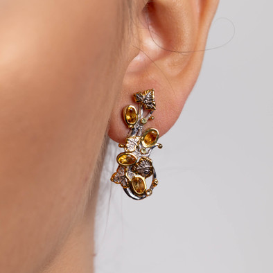  Cercei Argint 925, Citrin, Peridot 2