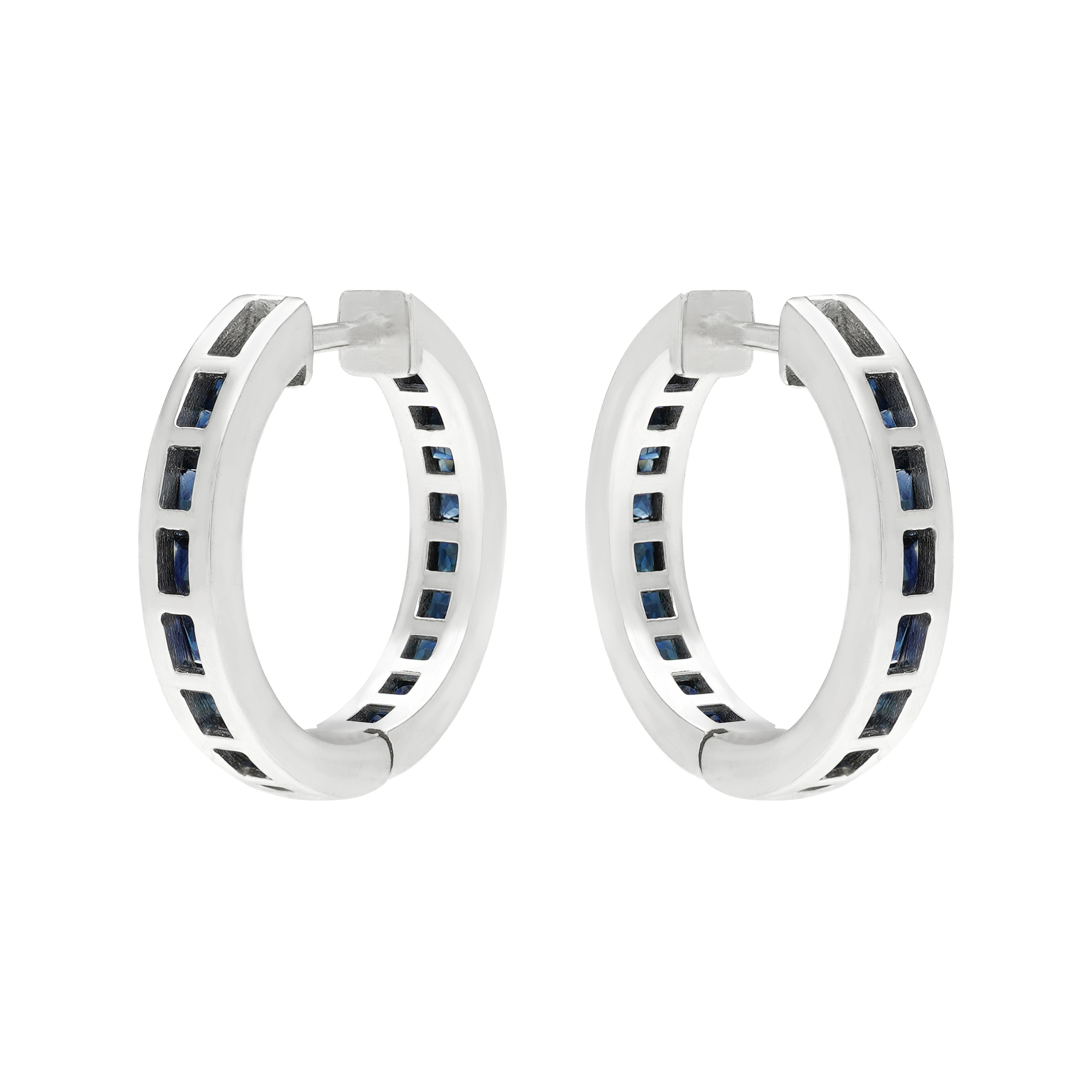  Cercei Aur Alb 18K, Safir 3.85 ct 4