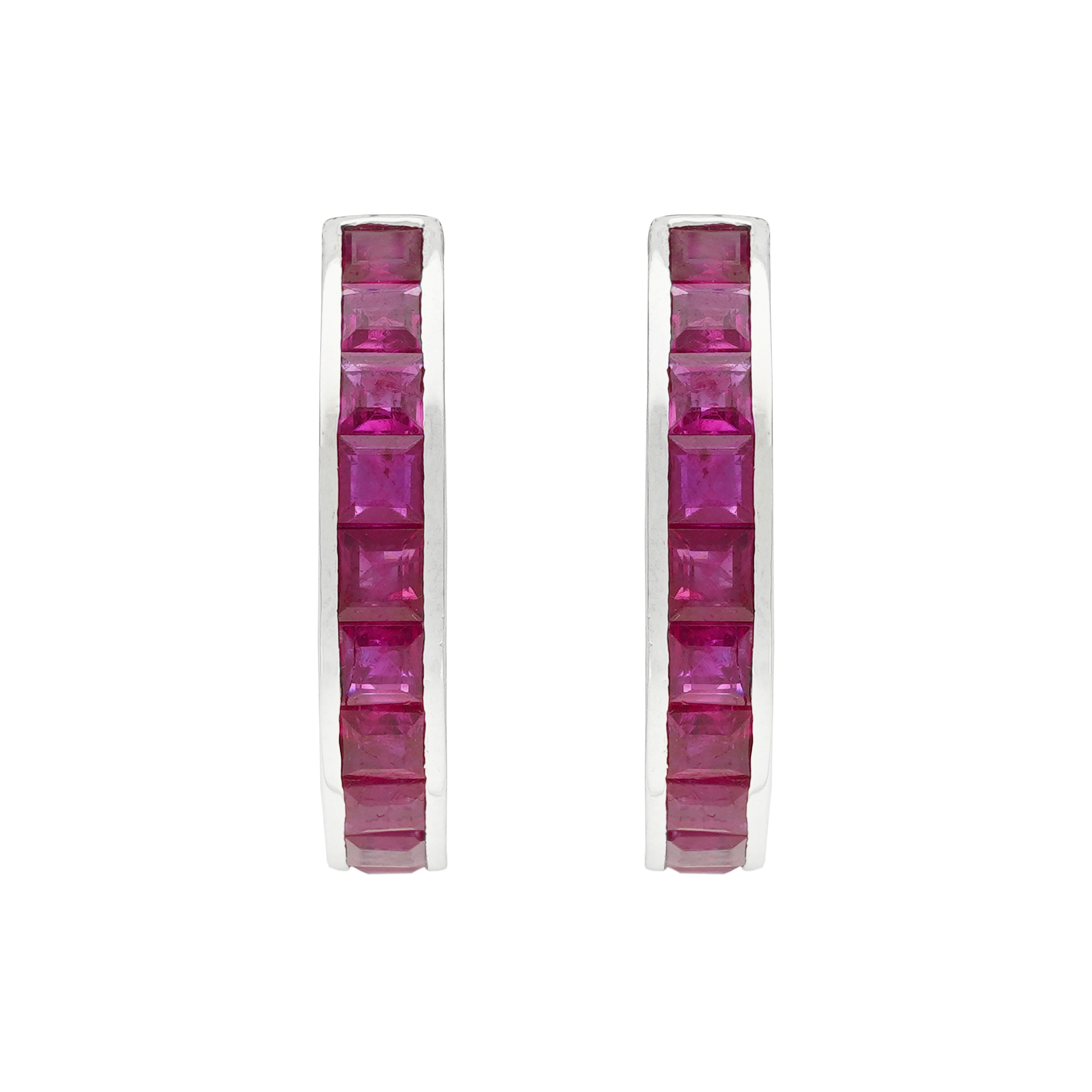  Cercei Aur Alb 18K, Rubine 3.85 ct 1