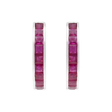  Cercei Aur Alb 18K, Rubine 3.85 ct 1