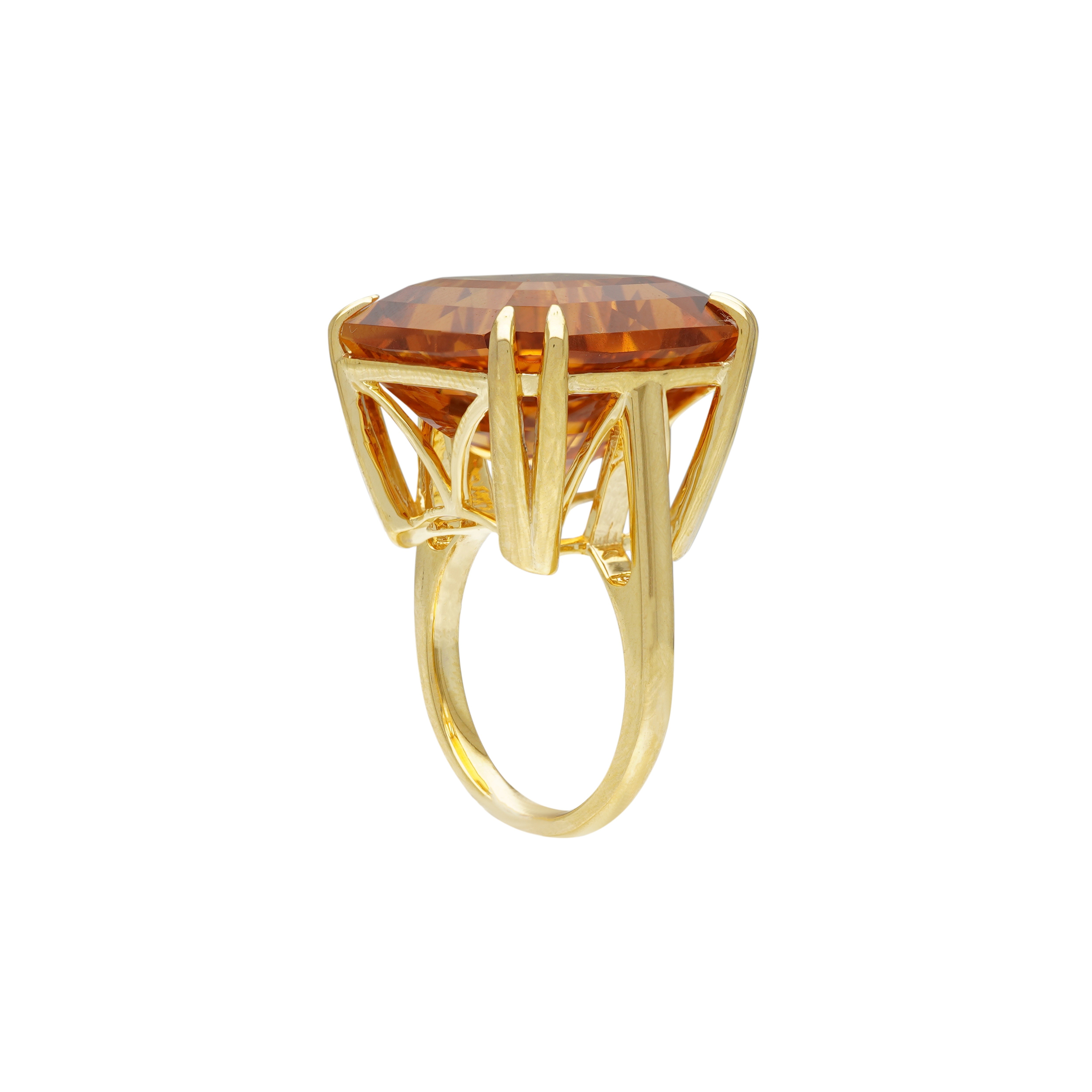  Inel Aur Galben 14k, Citrin 21.10 ct 3