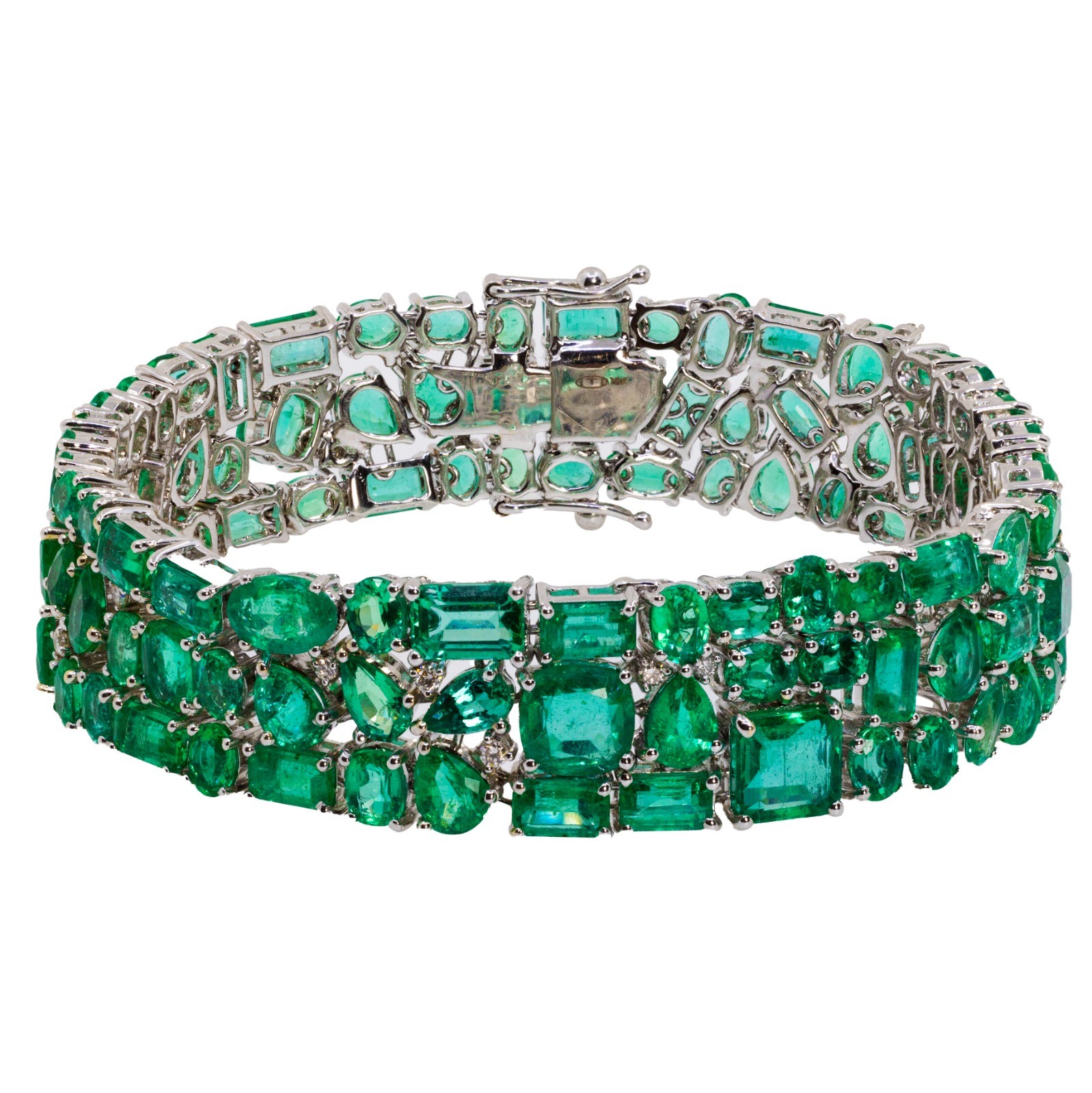  Bratara Aur Alb 18k, Smaralde 43 Ct, Diamante 0.26 Ct 1