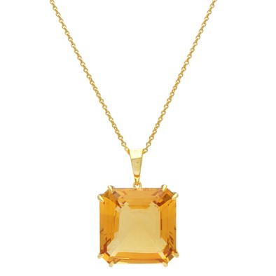  Colier Aur Galben 14k, Citrin 24.05 ct 1