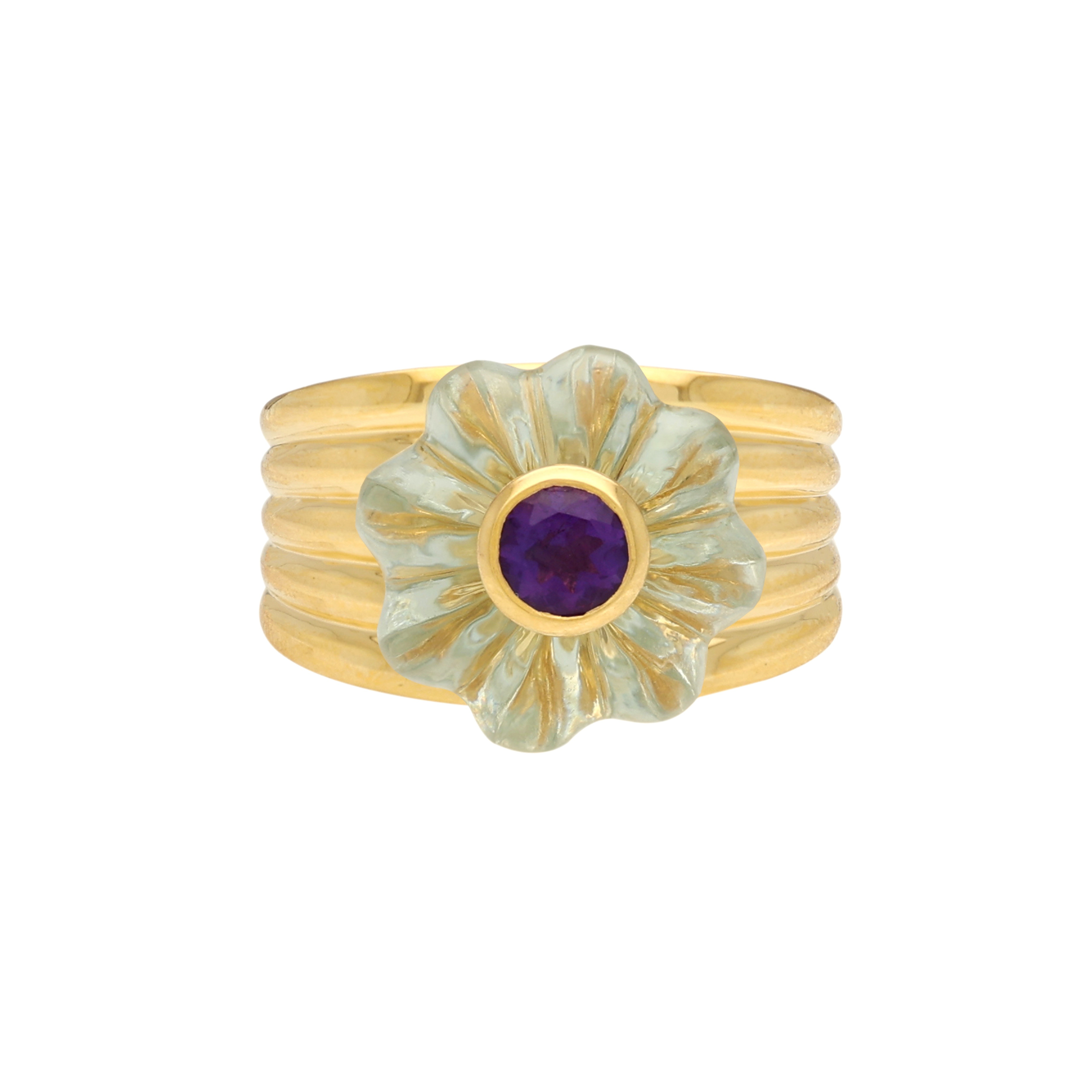  Inel Aur Galben 14k, Ametist Verde, Ametist, 11.48 ct 1