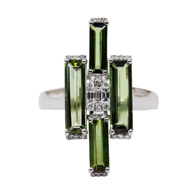  Inel Aur 18k, Turmalina 3.53 ct, Diamante 0.22 ct 1