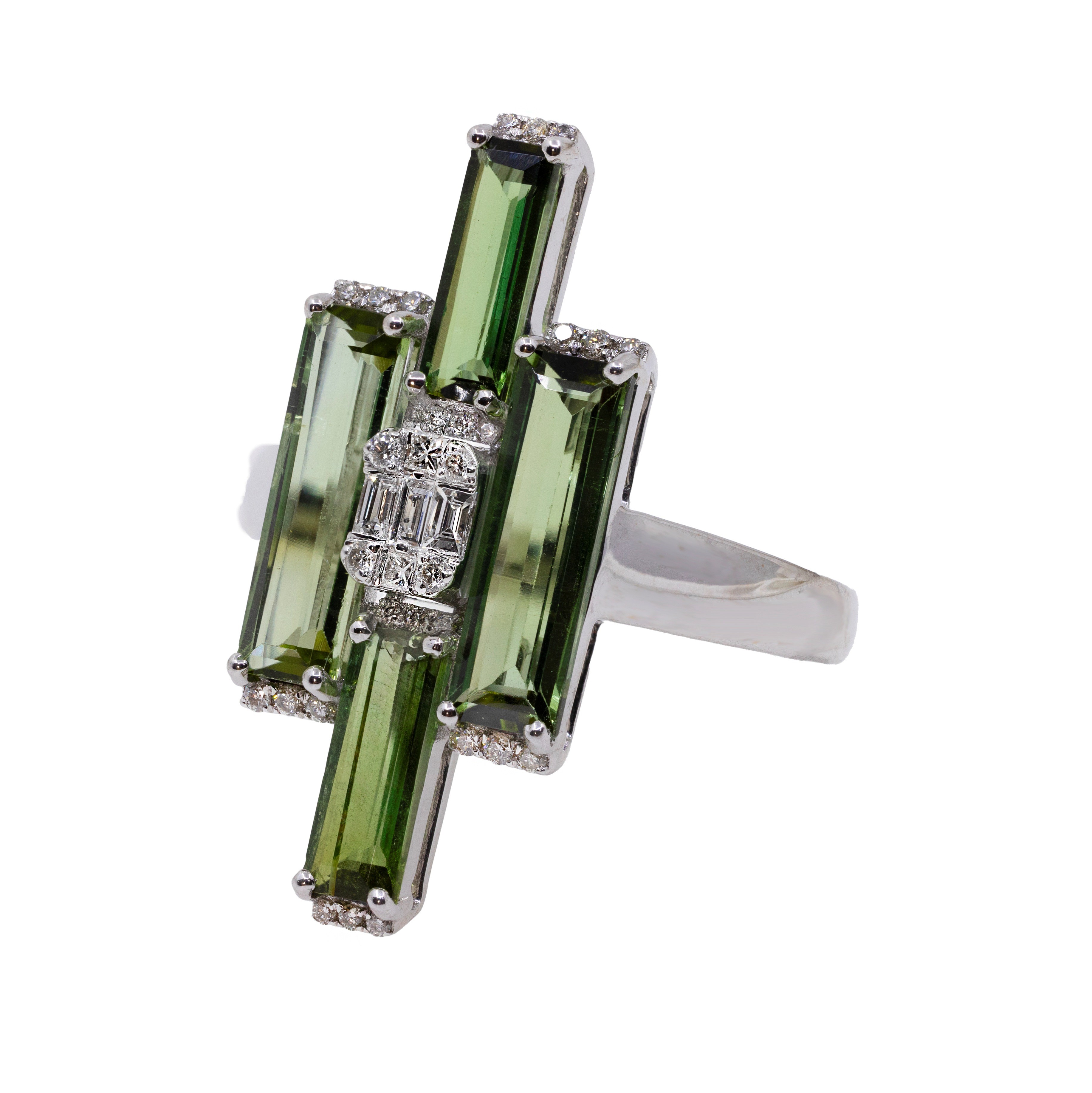  Inel Aur 18k, Turmalina 3.53 ct, Diamante 0.22 ct 3