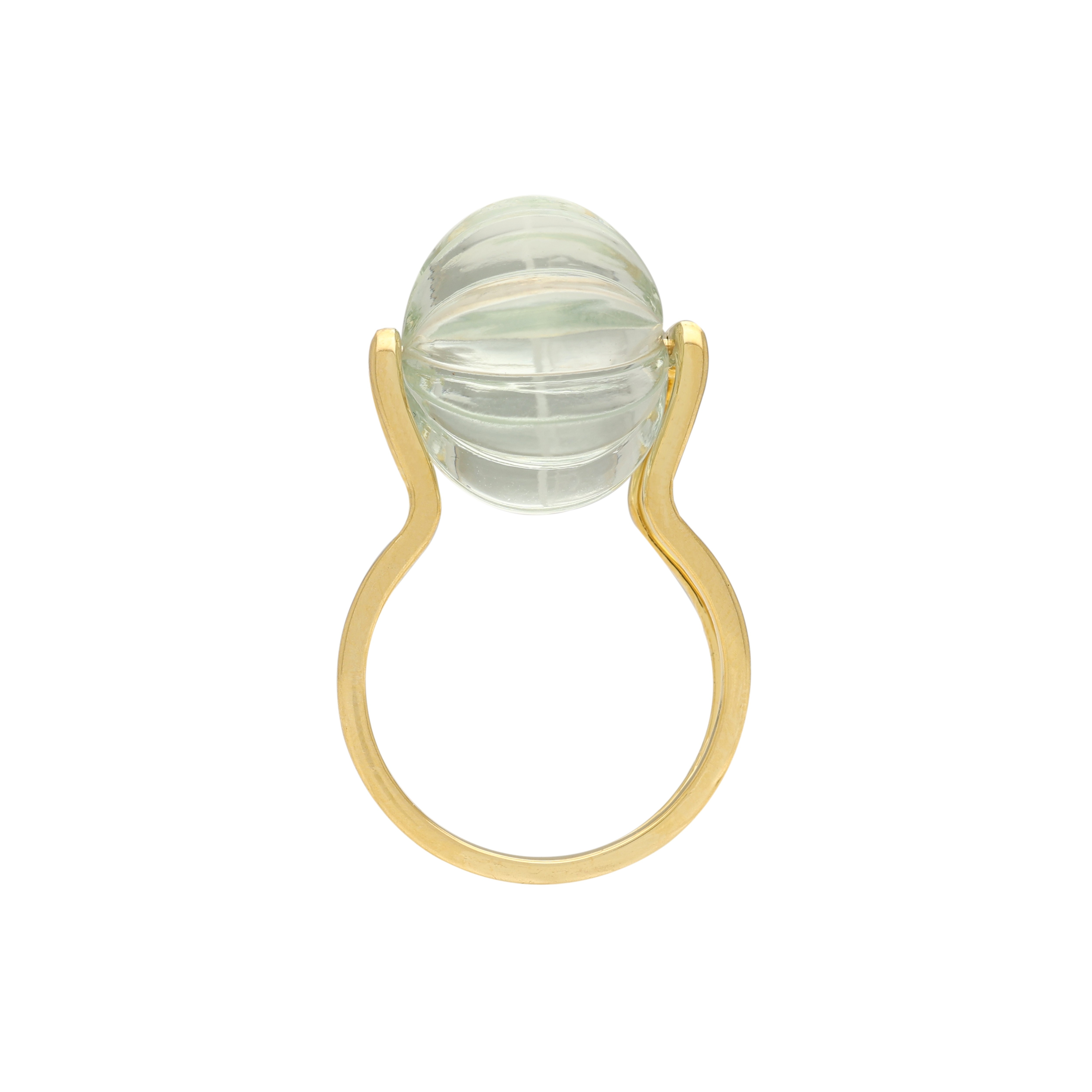  Inel Aur Galben 14k, Ametist Verde 18.50 ct 6