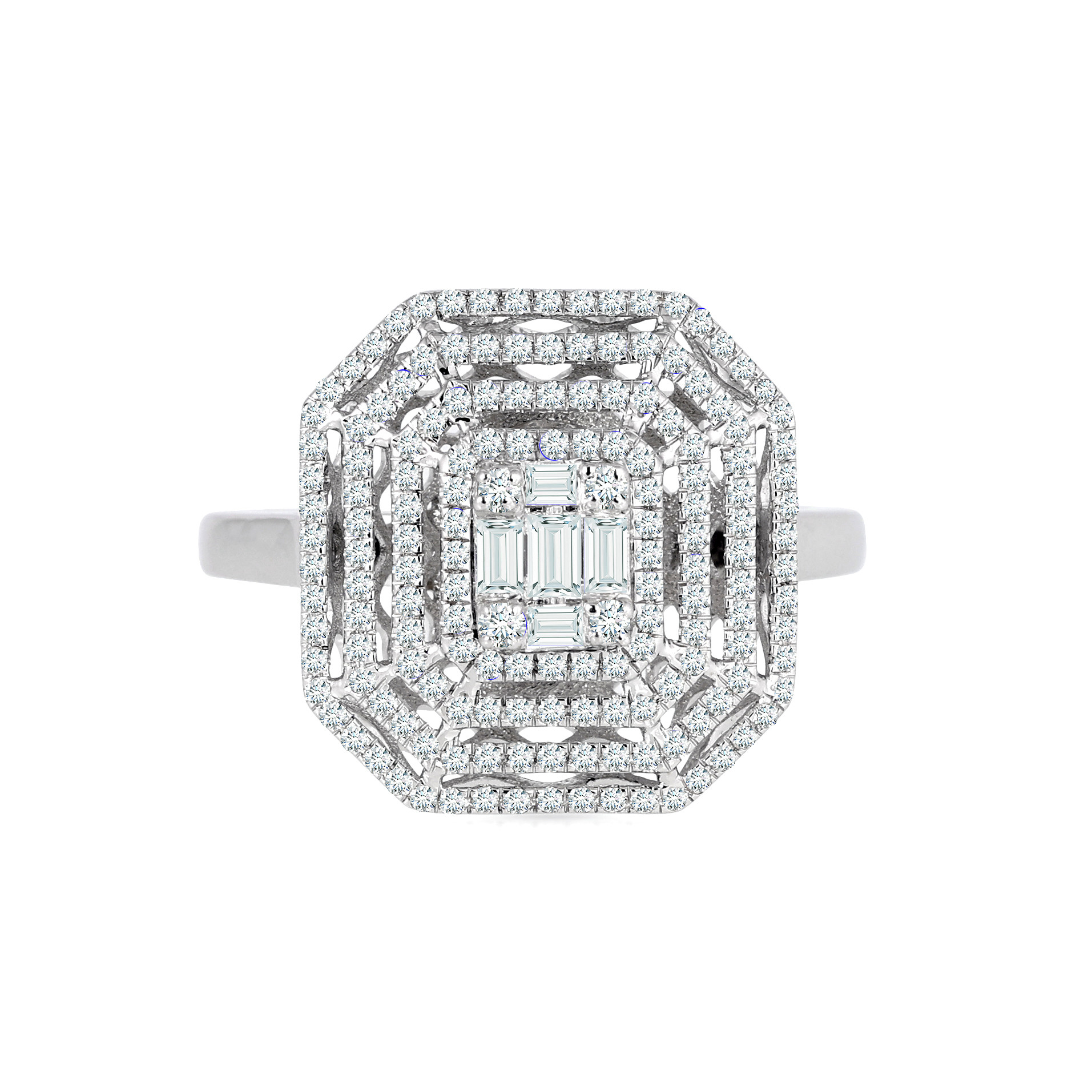  Inel Aur Alb 14K, Diamante 0.68 Ct 1