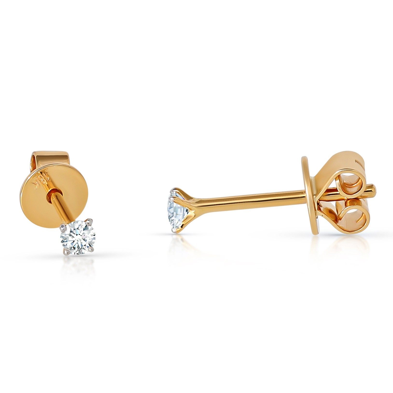  Cercei Aur Galben 18K, Diamante 0.20Ct 2