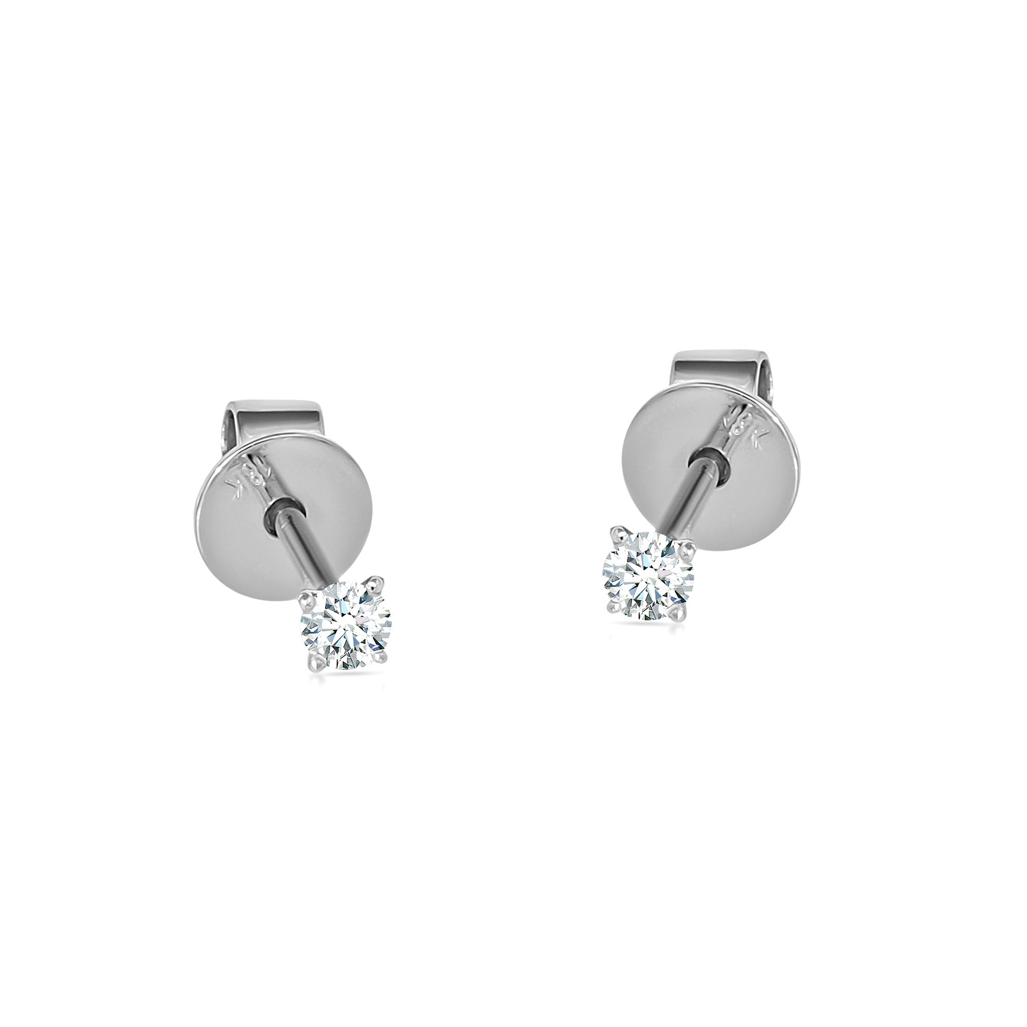  Cercei Aur Alb 18K, Diamante 0.12 Ct 1