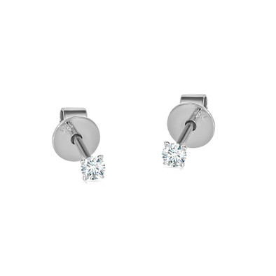  Cercei Aur Alb 18K, Diamante 0.12 Ct 1